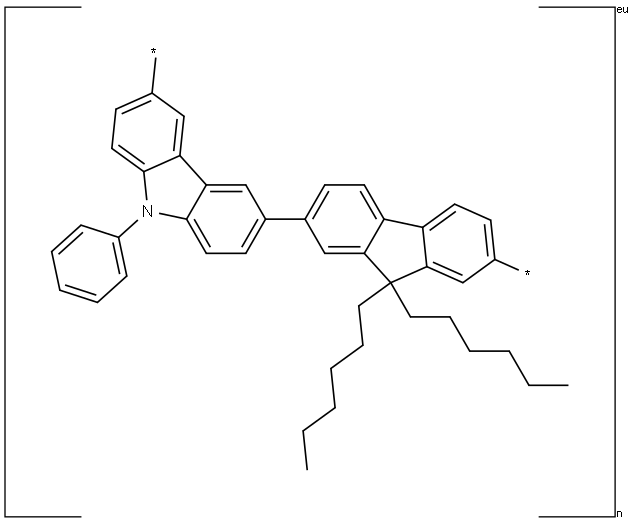 聚(9,9-N-二己基-2,7-芴-ALT-9-苯基-3,6-咔唑) 结构式