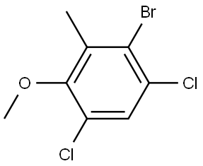 2-Bromo-1,5-dichloro-4-methoxy-3-methylbenzene 结构式