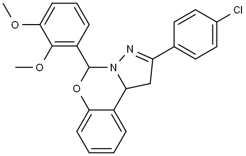 2-(4-CL-PH)-5-(2,3-DIMETHOXYPHENYL)-1,10B-DIHYDROPYRAZOLO(1,5-C)(1,3)BENZOXAZINE 结构式