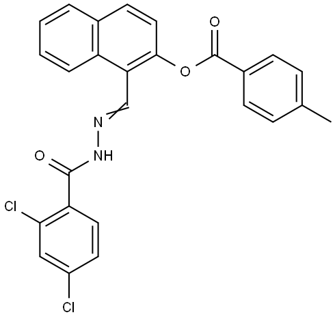 1-(2-(2,4-DICHLOROBENZOYL)CARBOHYDRAZONOYL)-2-NAPHTHYL 4-METHYLBENZOATE 结构式