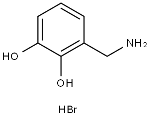 3-(氨基甲基)-1,2-苯二醇 氢溴酸盐 (1:1) 结构式