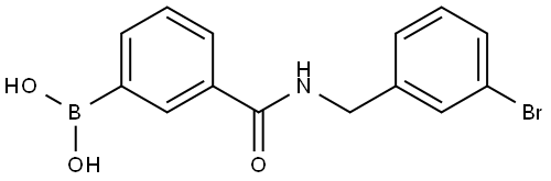 B-[3-[[[(3-Bromophenyl)methyl]amino]carbonyl]phenyl]boronic acid 结构式