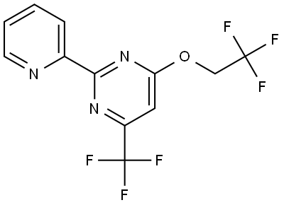 2-(2-吡啶基)-4-(2,2,2-三氟乙氧基)-6-(三氟甲基)嘧啶 结构式