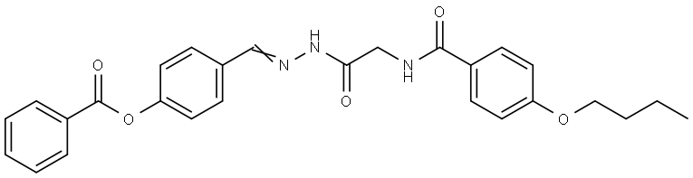 4-((2-(2-((4-BUTOXYBENZOYL)AMINO)ACETYL)HYDRAZONO)METHYL)PHENYL BENZOATE 结构式