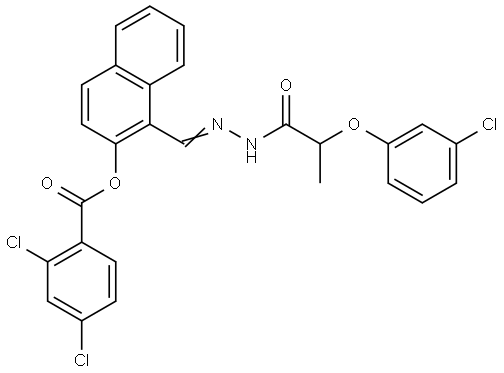 1-((E)-{2-[2-(3-CHLOROPHENOXY)PROPANOYL]HYDRAZONO}METHYL)-2-NAPHTHYL 2,4-DICHLOROBENZOATE 结构式