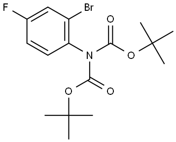 2-溴-4氟-(N,N-二叔丁氧羰基胺基)苯 结构式