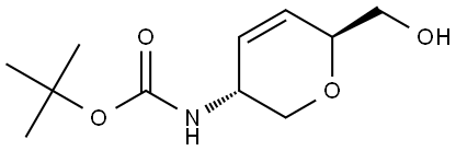 D-erythro-Hex-3-enitol, 1,5-anhydro-2,3,4-trideoxy-2-[[(1,1-dimethylethoxy)carbonyl]amino]- 结构式