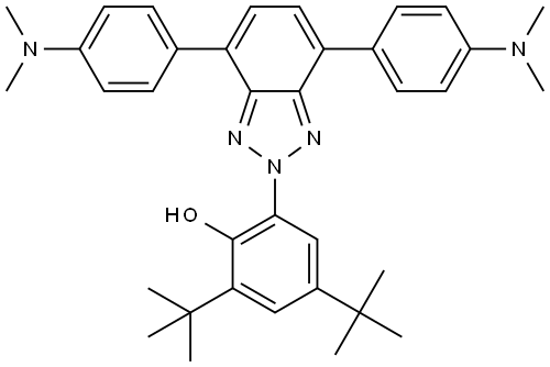 2-(4,7-双(4-(二甲胺基)苯基)-2H-苯并[D][1,2,3]三氮唑-2-基)-4,6-双-叔丁基苯酚 结构式