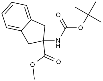 methyl 2-((tert-butoxycarbonyl)amino)-2,3-dihydro-1H-indene-2-carboxylate 结构式