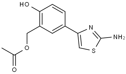 5-(2-氨基噻唑-4-基)-2-羟基苄基乙酸酯 结构式