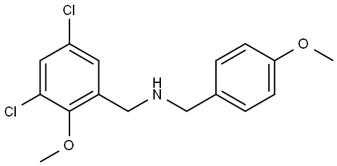 3,5-Dichloro-2-methoxy-N-[(4-methoxyphenyl)methyl]benzenemethanamine 结构式