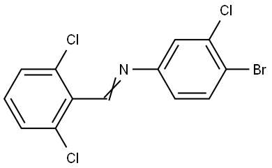 (E)-N-(4-bromo-3-chlorophenyl)-1-(2,6-dichlorophenyl)methanimine 结构式