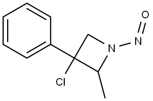 3-氯-2-甲基-1-亚硝基-3-苯基氮杂环丁烷 结构式