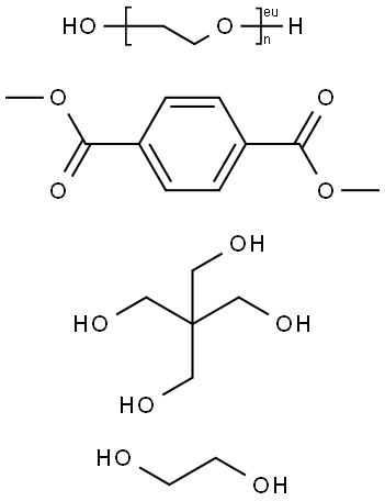 1,4-苯二甲酸二甲酯与2,2-二羟甲基-1,3-丙二醇、1,2-乙二醇和聚乙二醇的聚合物 结构式