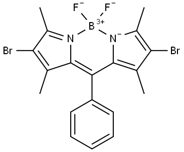 (T-4)-[3-溴-5-[(4-溴-3,5-二甲基-2H-吡咯-2-亚基-ΚN)苯甲基]-2,4-二甲基-1H吡咯烷酮-ΚN]二氟硼 结构式