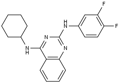 2,4-Quinazolinediamine, N4-cyclohexyl-N2-(3,4-difluorophenyl)- 结构式