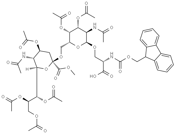 FMOC-SER(ME,AC4NEU5ACΑ2-6AC2GALNACΑ)-OH 结构式