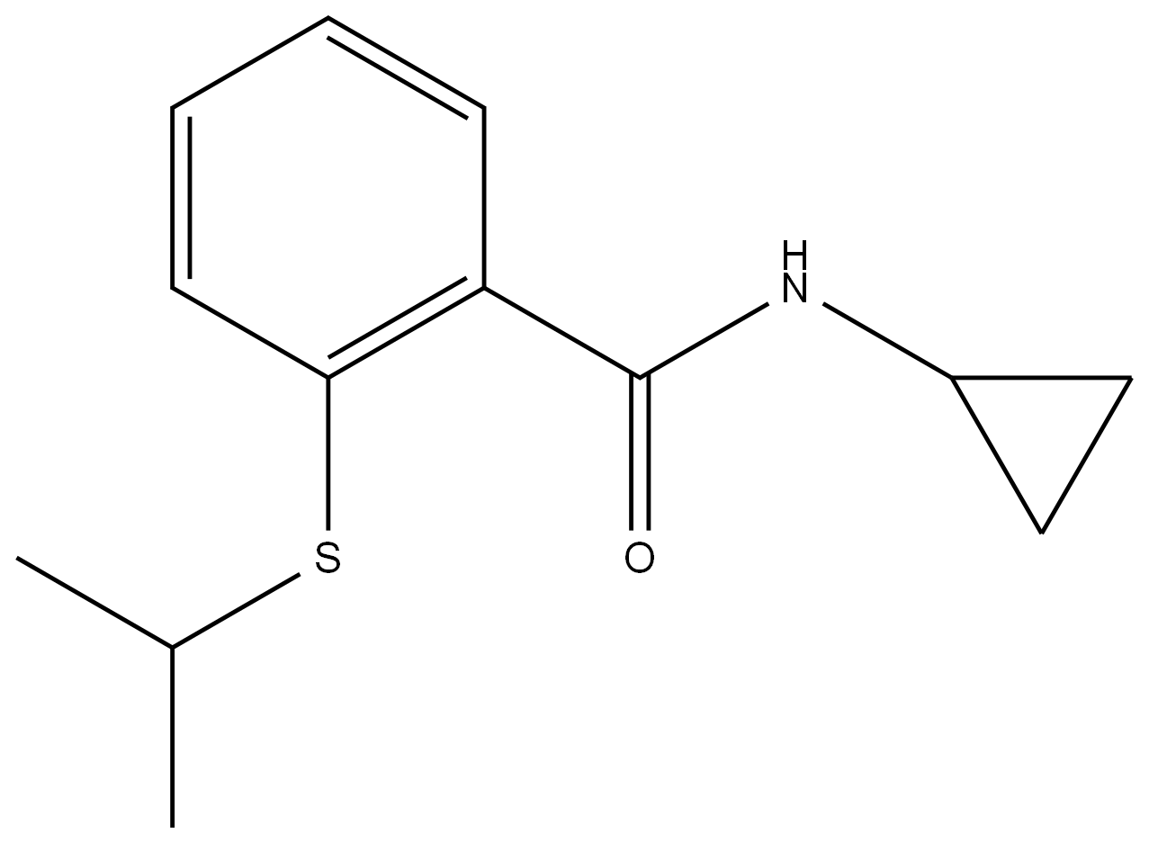 N-Cyclopropyl-2-[(1-methylethyl)thio]benzamide 结构式