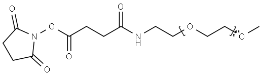 O-[(N-琥珀酰亚胺基)琥珀酰氨基乙基]-O′-甲基聚乙二醇 2′000 结构式