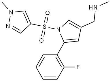 1-(5-(2-氟苯基)-1-((1-甲基-1H-吡唑-4-基)磺酰基)-1H-吡咯-3-基)-N-甲基甲胺 结构式