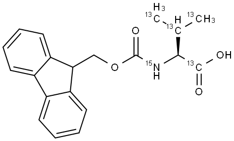 L-缬氨酸-13C5,15N, N-FMOC 衍生物 结构式