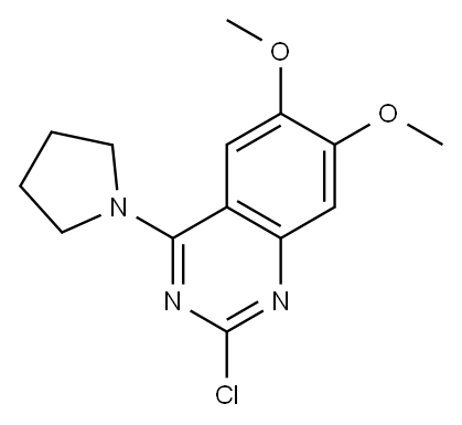 2-chloro-6,7-dimethoxy-4-(pyrrolidin-1-yl)quinazoline 结构式
