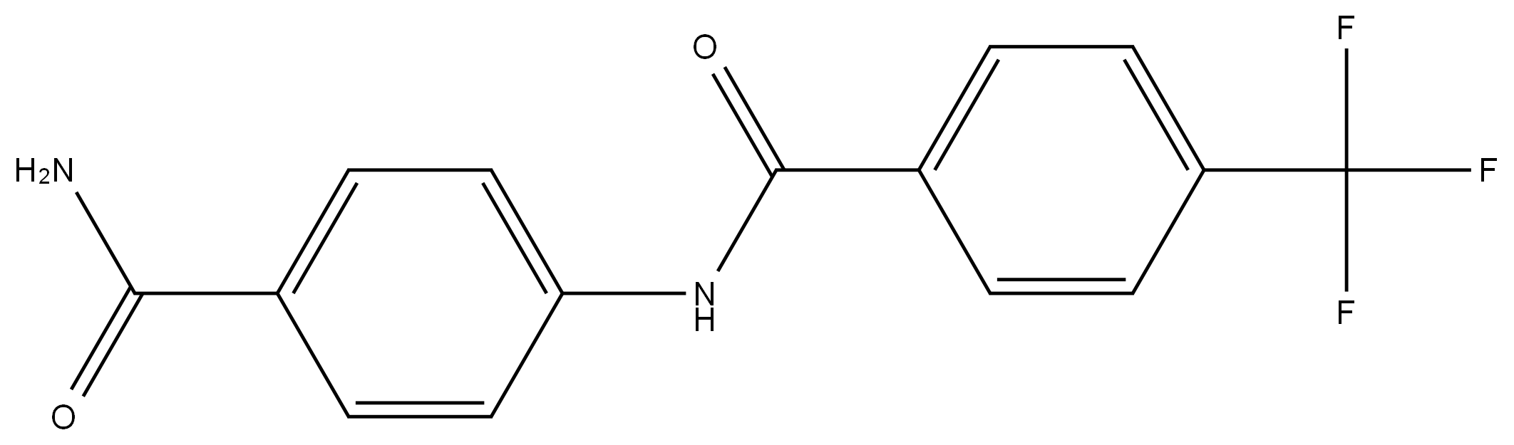 N-[4-(Aminocarbonyl)phenyl]-4-(trifluoromethyl)benzamide 结构式