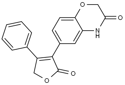 2H-1,4-Benzoxazin-3(4H)-one, 6-(2,5-dihydro-2-oxo-4-phenyl-3-furanyl)- 结构式