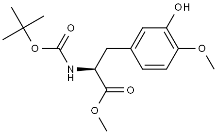 L-Tyrosine, N-[(1,1-dimethylethoxy)carbonyl]-3-hydroxy-O-methyl-, methyl ester 结构式