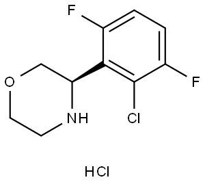 Morpholine, 3-(2-chloro-3,6-difluorophenyl)-, hydrochloride (1:1), (3R)- 结构式