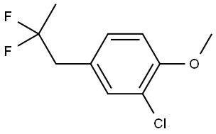 2-Chloro-4-(2,2-difluoropropyl)-1-methoxybenzene 结构式