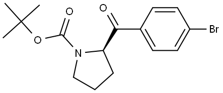 tert-butyl (R)-2-(4-bromobenzoyl)pyrrolidine-1-carboxylate 结构式