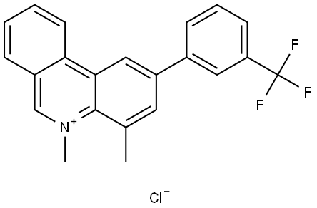 4,?5-?二甲基-?2-?[3-?(三氟甲基)?苯基]?-?菲啶鎓 氯化物 结构式