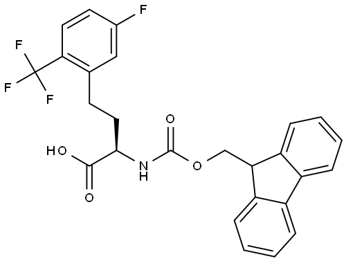 N-Fmoc-5-fluoro-2-trifluoromethyl-D-homophenylalanine 结构式