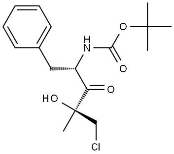 tert-ButylN-[(2S,4S)-5-chloro-4-hydroxy-4-methyl-3-oxo-1-phenylpentan-2-yl]carbamate 结构式