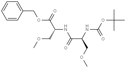 Benzyl(2R)-2-[(2S)-2-{[tert-butoxycarbonyl]amino}-3-methoxypropanamido]-3-methoxypropanoate 结构式