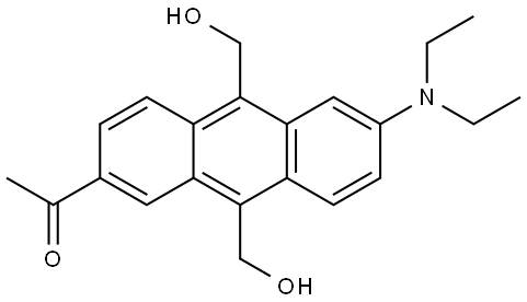 1-[6-(Diethylamino)-9,10-bis(hydroxymethyl)anthracen-2-yl]ethan-1-one 结构式