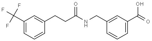 3-({3-[3-(Trifluoromethyl)phenyl]propanamido}methyl)benzoicacid 结构式