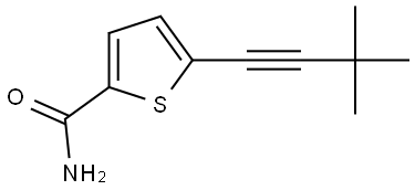 5-(3,3-Dimethyl-1-butyn-1-yl)-2-thiophenecarboxamide 结构式