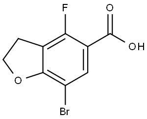 7-溴-4-氟-2,3-二氢苯并呋喃-5-羧酸 结构式