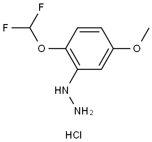 Hydrazine, [2-(difluoromethoxy)-5-methoxyphenyl]-, hydrochloride (1:1) 结构式
