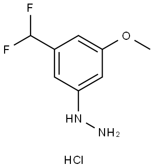 Hydrazine, [3-(difluoromethyl)-5-methoxyphenyl]-, hydrochloride (1:1) 结构式