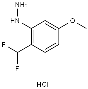 Hydrazine, [2-(difluoromethyl)-5-methoxyphenyl]-, hydrochloride (1:1) 结构式