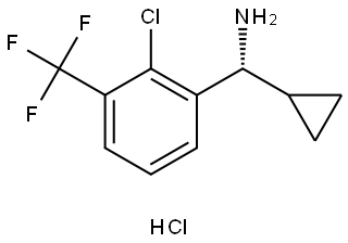 Benzenemethanamine, 2-chloro-α-cyclopropyl-3-(trifluoromethyl)-, hydrochloride (1:1), (αR)- 结构式