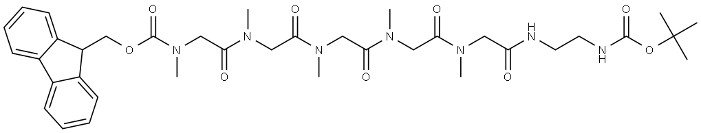 (9H-芴-9-基)甲基(2,2,11,14,17,20-六甲基-4,9,12,15,18,21-己氧基-3-氧杂-5,8,11,14,17,20-六氮杂二十二烷-22-基)(甲基)氨基甲酸酯 结构式