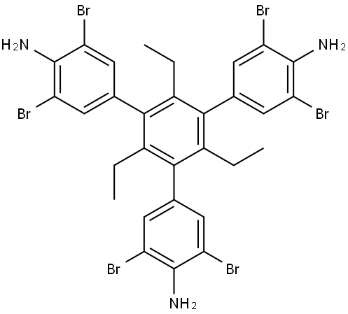 5'-(4-氨基-3,5-二溴苯基)-3,3'',5,5''-四溴-2',4',6'-三乙基-[1,1':3',1''-三联苯]-4,4''-二胺​ 结构式