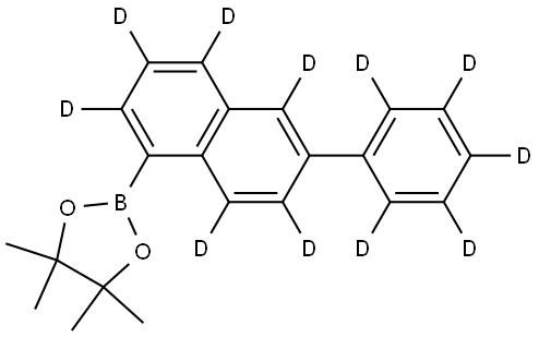4,4,5,5-tetramethyl-2-(6-(phenyl-d5)naphthalen-1-yl-2,3,4,5,7,8-d6)-1,3,2-dioxaborolane 结构式