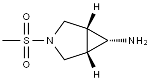 (1R,5S,6r)-3-(甲基磺酰基)-3-氮杂双环[3.1.0]己烷-6-胺 结构式