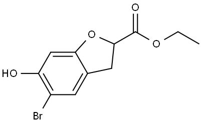 5-溴-6-羟基-2,3-二氢苯并呋喃-2-甲酸乙酯 结构式