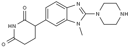 3-(1-甲基-2-(哌嗪-1-基)-1H-苯并[d]咪唑-6-基)哌啶-2,6-二酮 结构式
